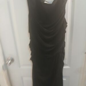 Cato Black Sleeveless Draped Maxi Dress